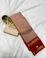 Vintage Kanchi Silk Rose Pink Checks Saree